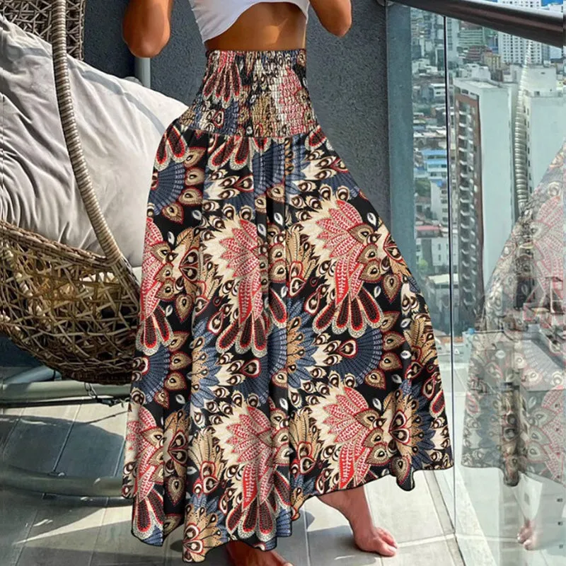 2025 new casual fashion floral skirt with half body