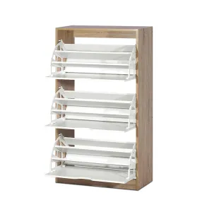 3 Tier Shoe Cabinet Shoes Storage Rack Organiser 36 Pairs Wooden Drawer Cupboard