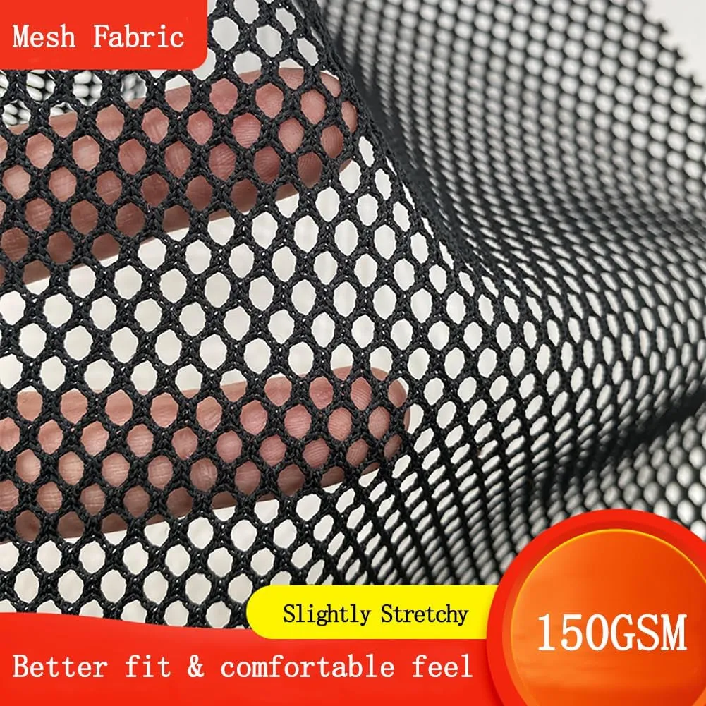 63X83 INCH Black Mesh Fabric, Nylon Netting Fabric for Sewing, Backpack Pocket, Mesh Bag, Netting Clothes