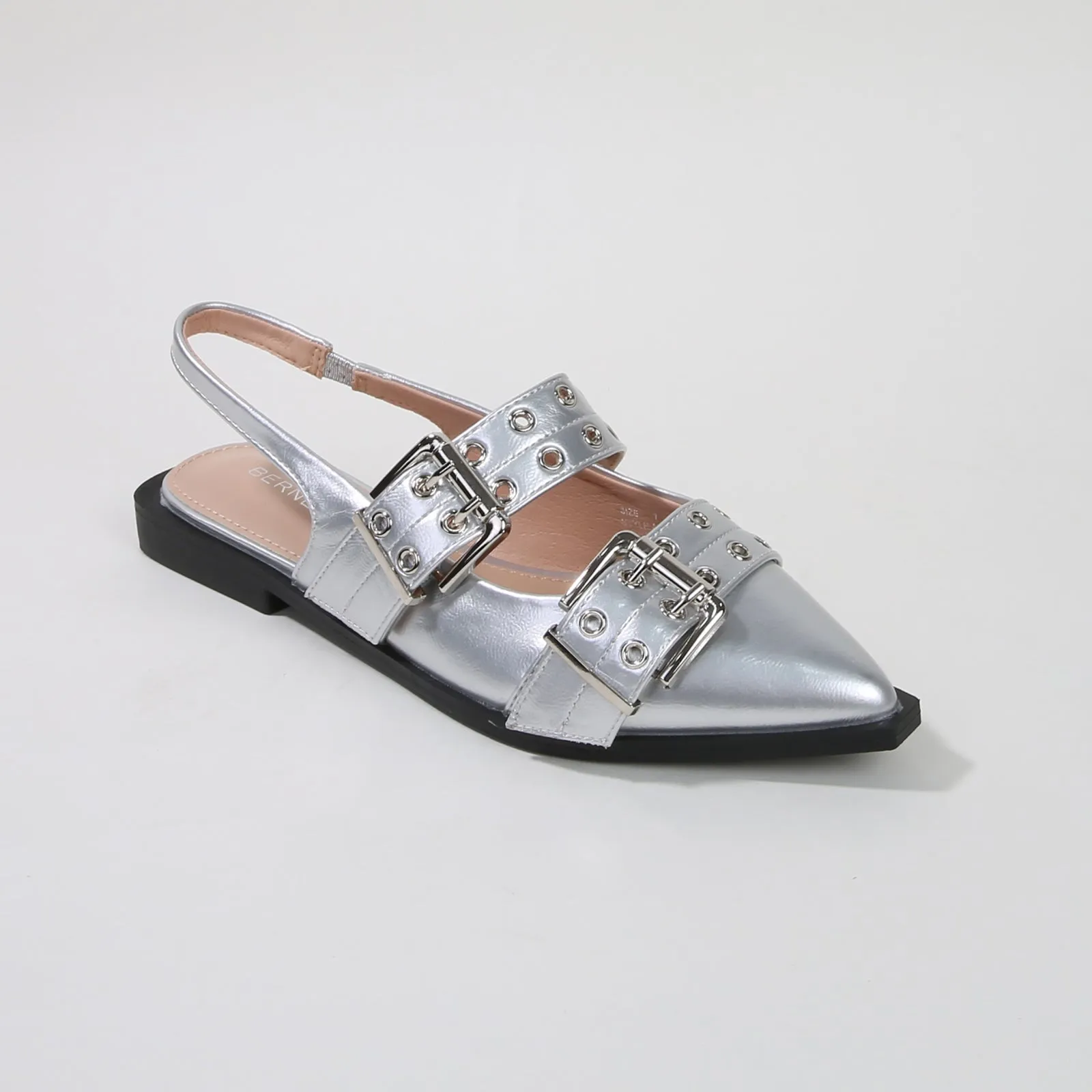 Addison Double Buckled Slingback Flats