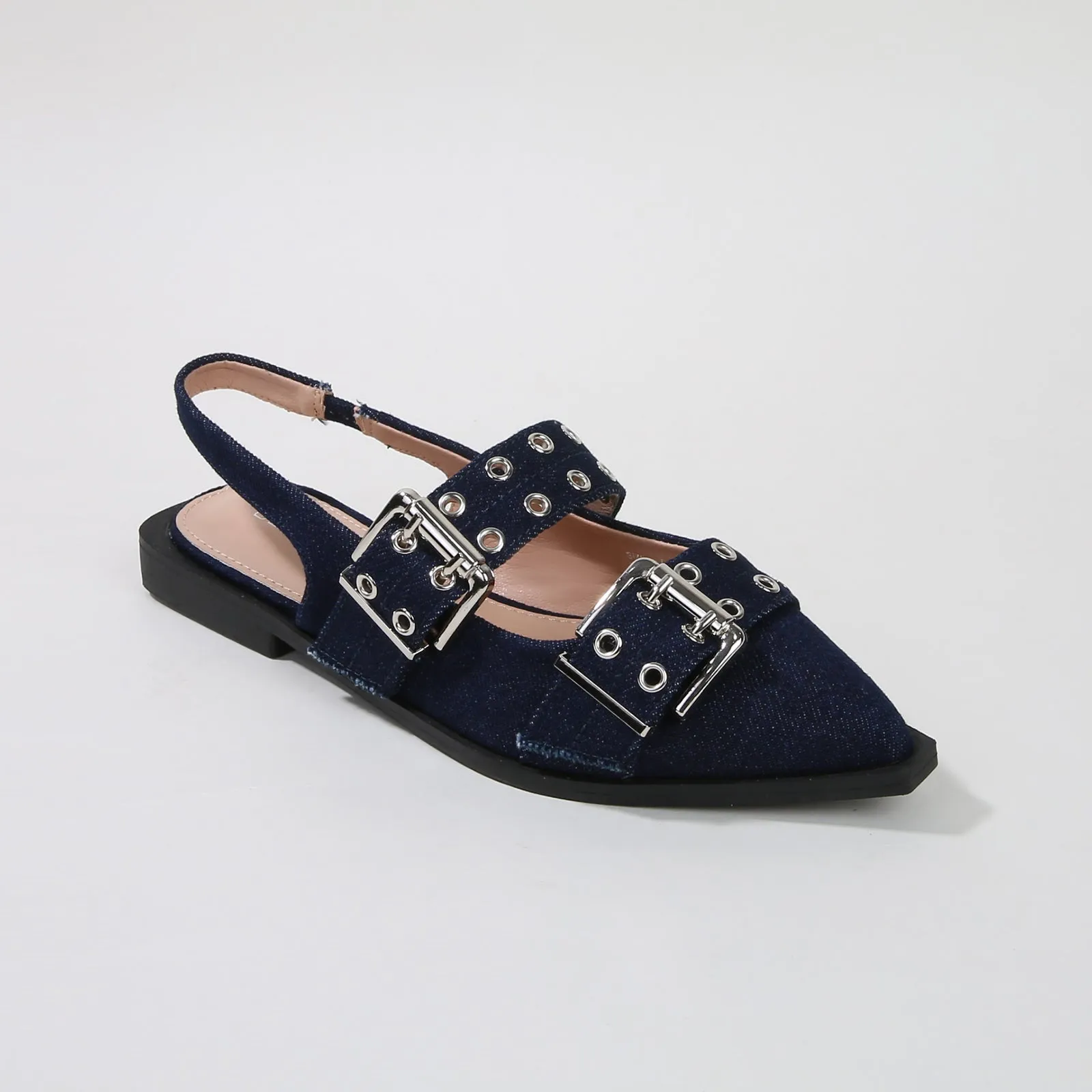 Addison Double Buckled Slingback Flats