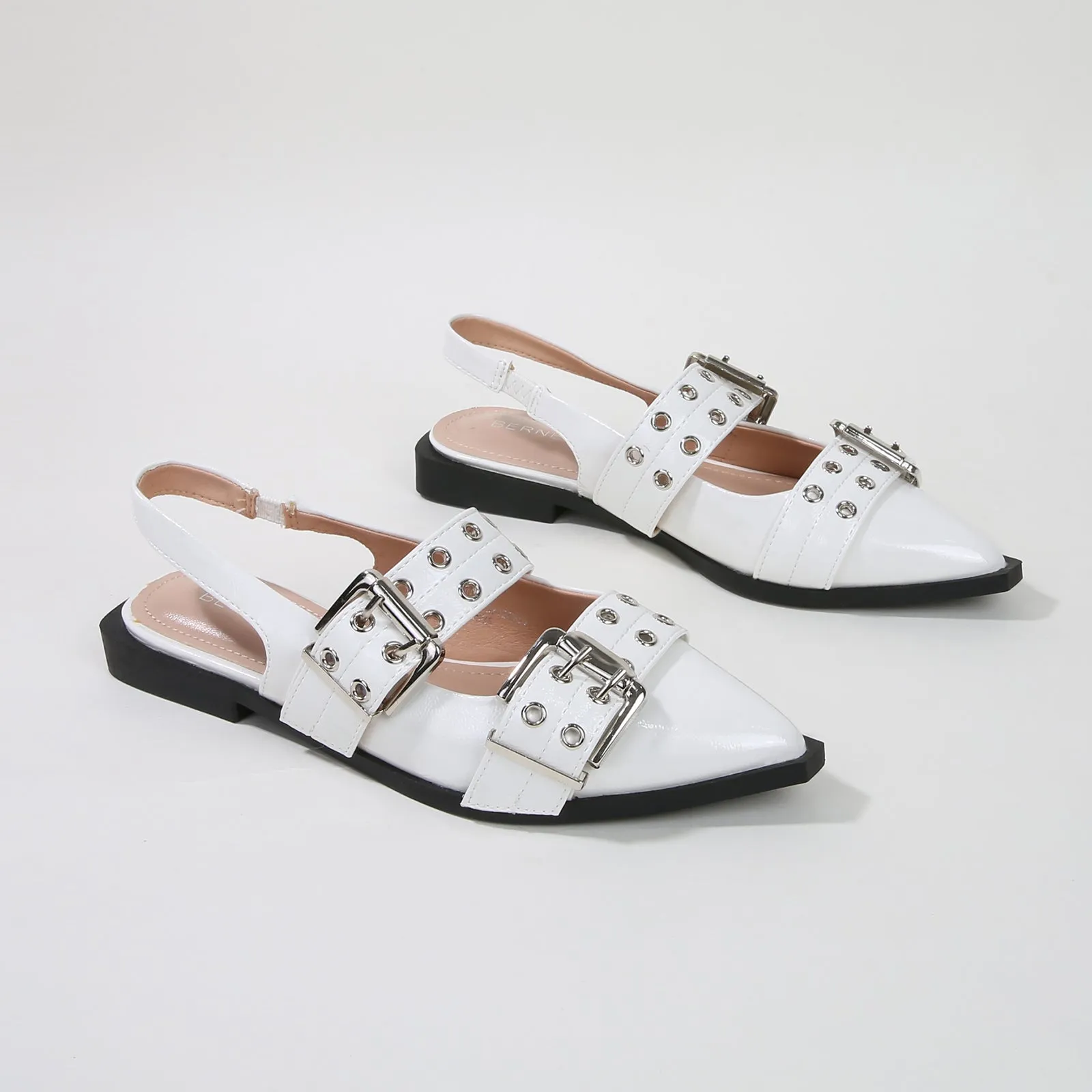 Addison Double Buckled Slingback Flats