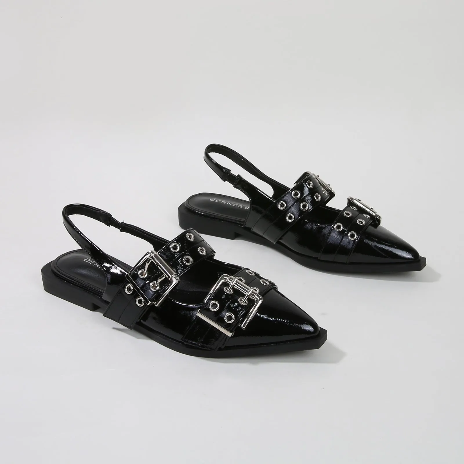 Addison Double Buckled Slingback Flats