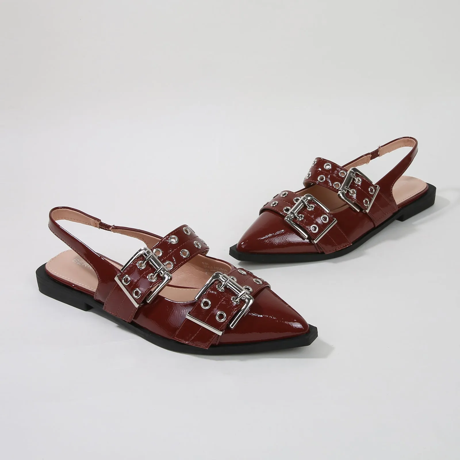Addison Double Buckled Slingback Flats