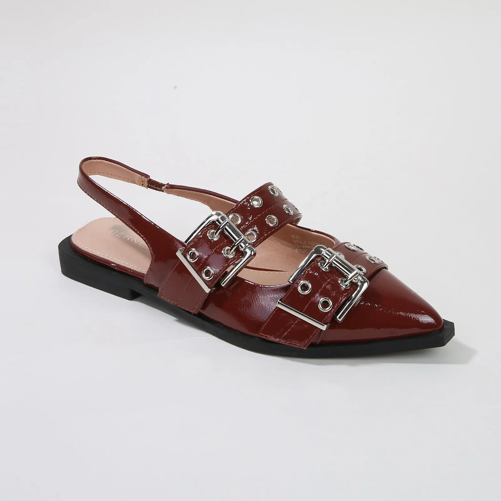 Addison Double Buckled Slingback Flats