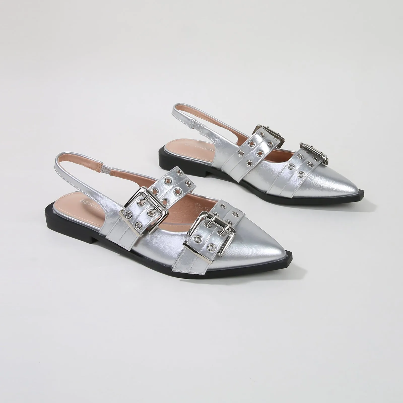 Addison Double Buckled Slingback Flats