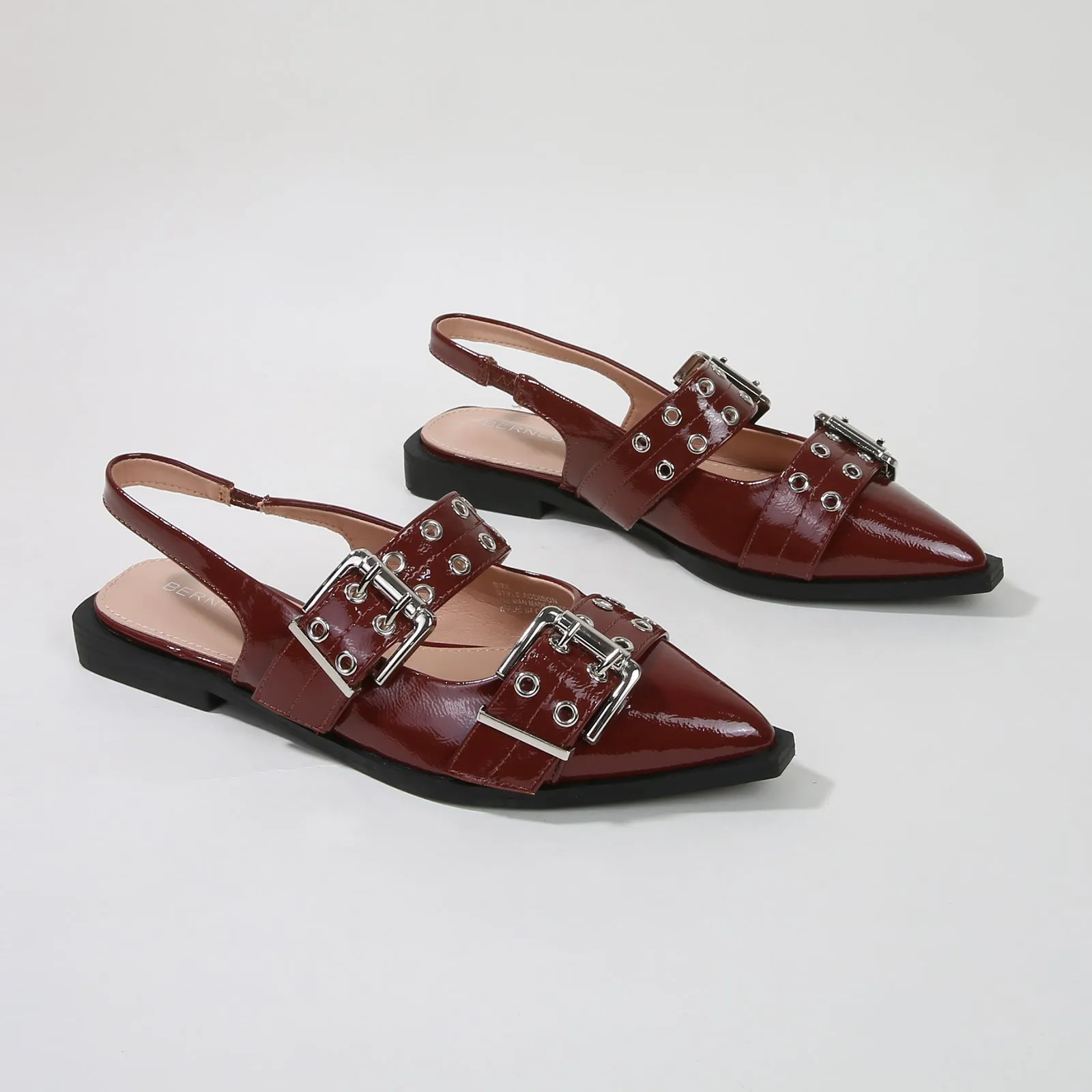 Addison Double Buckled Slingback Flats