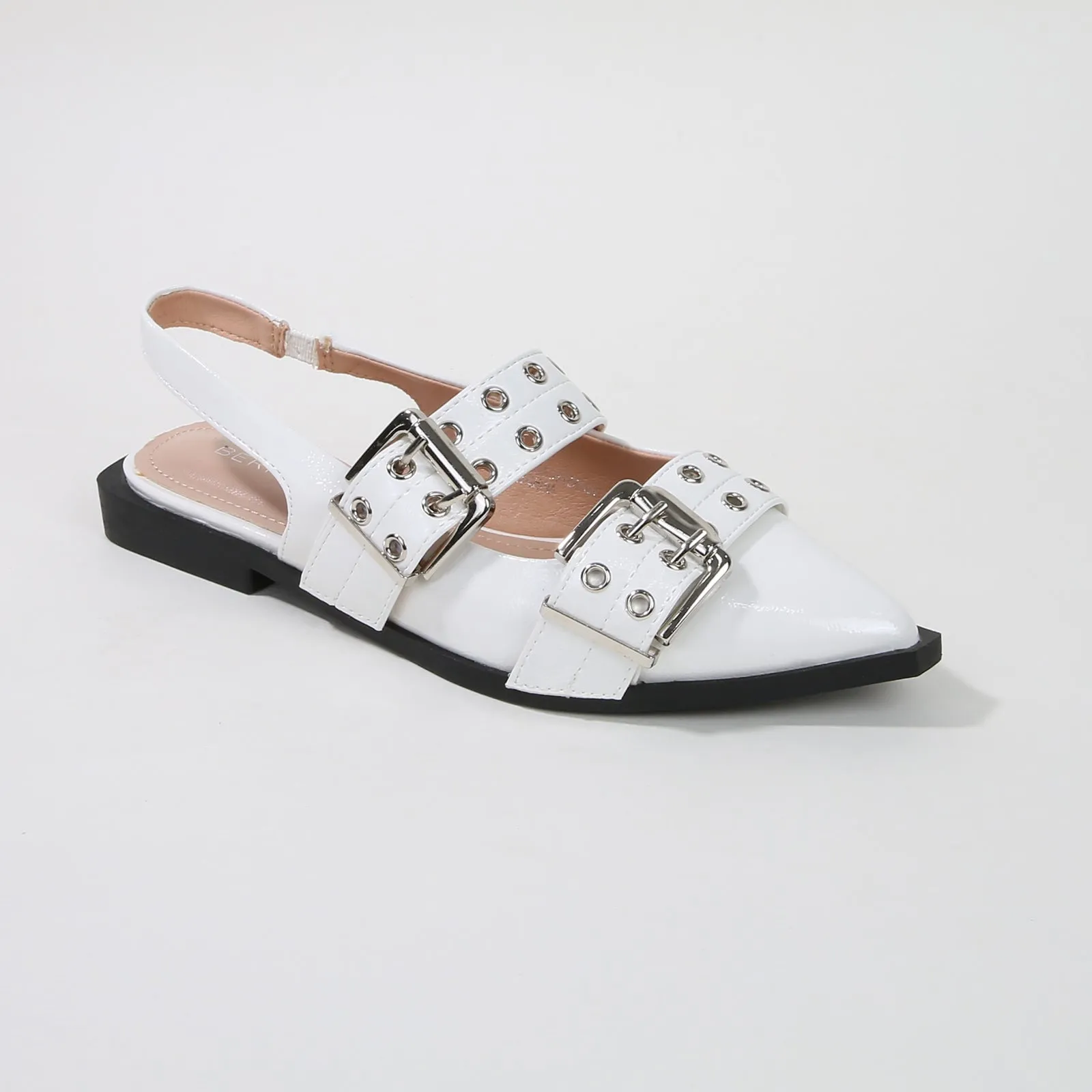 Addison Double Buckled Slingback Flats