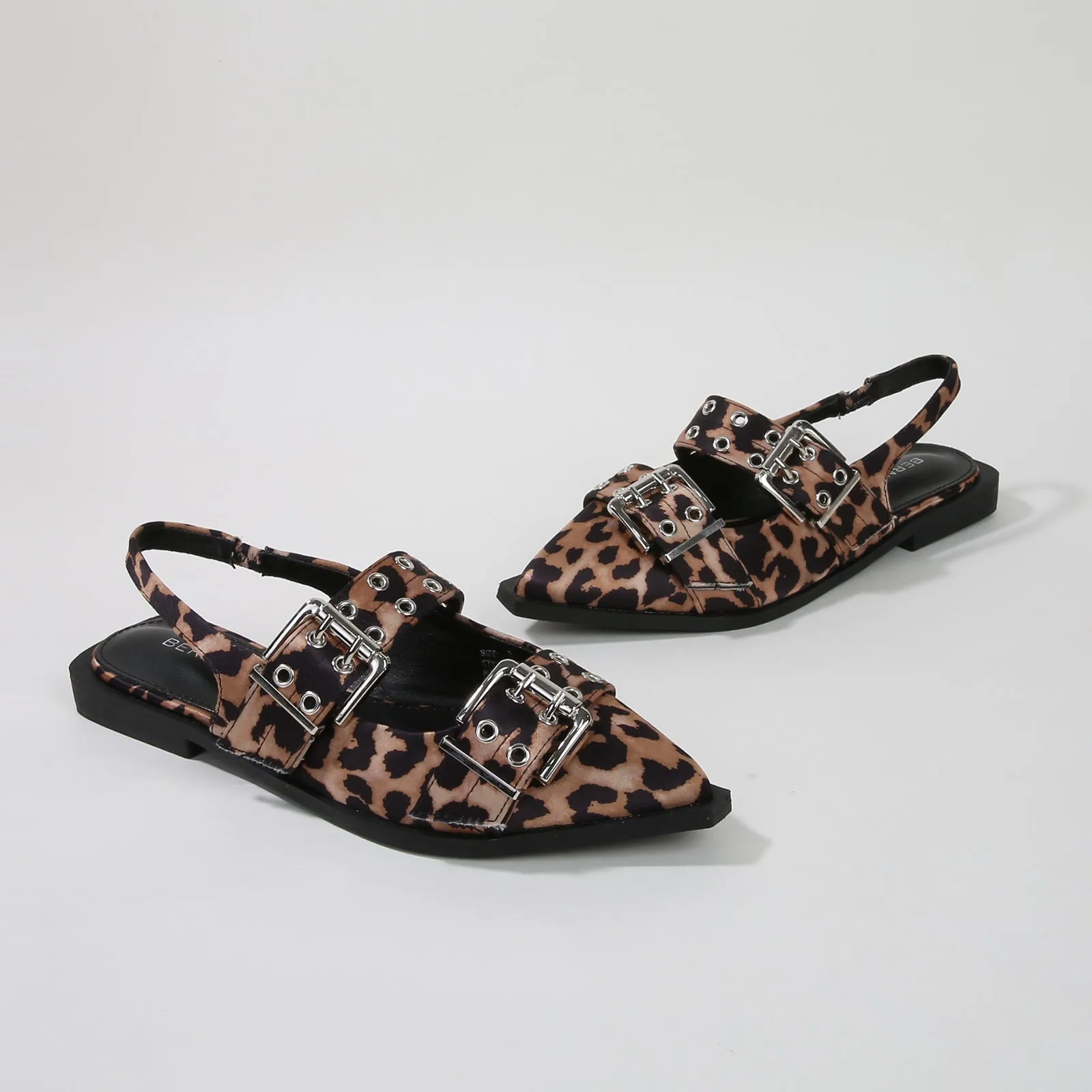 Addison Double Buckled Slingback Flats