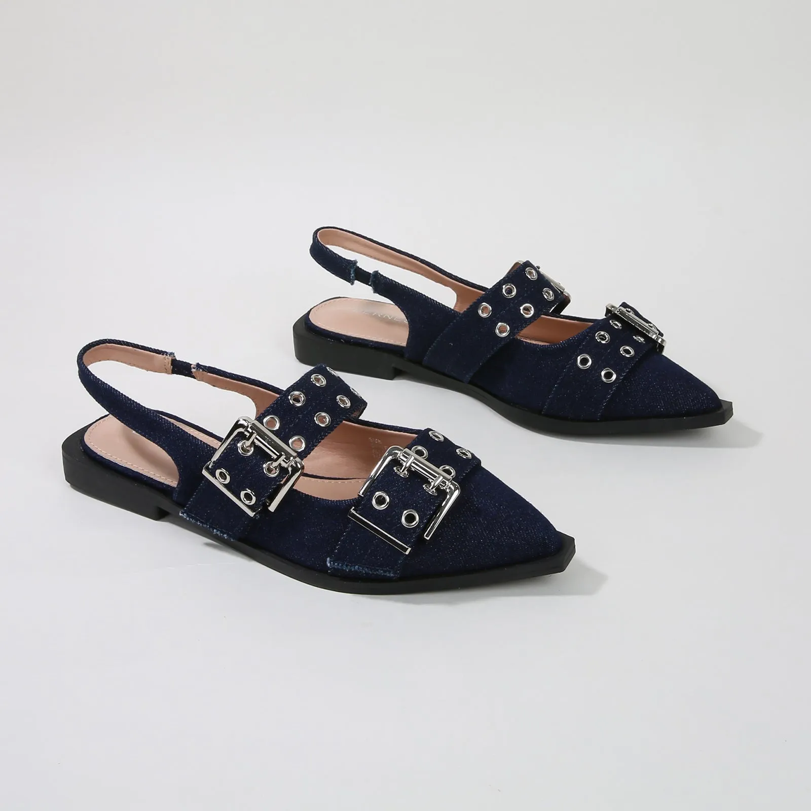 Addison Double Buckled Slingback Flats