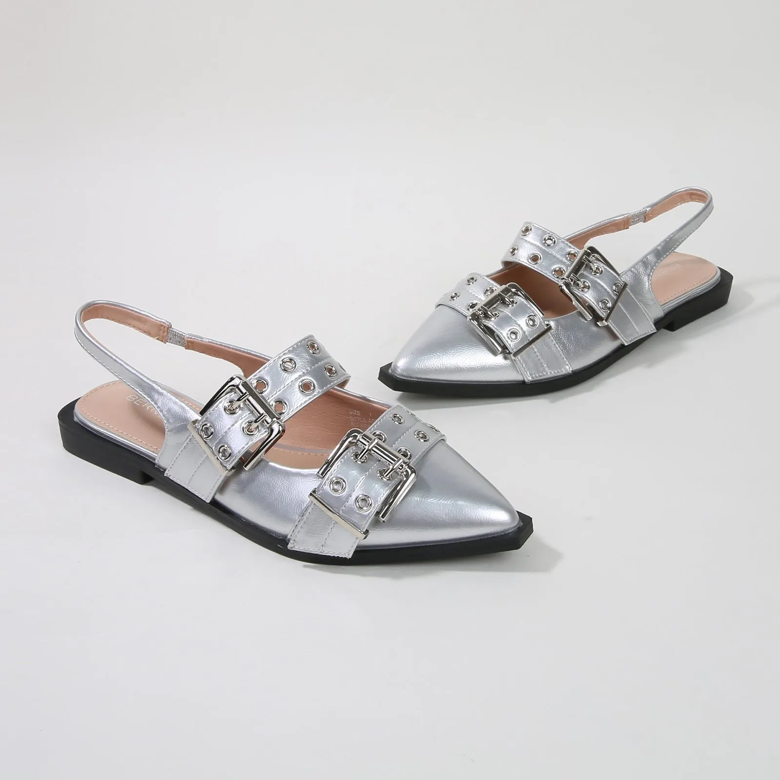Addison Double Buckled Slingback Flats