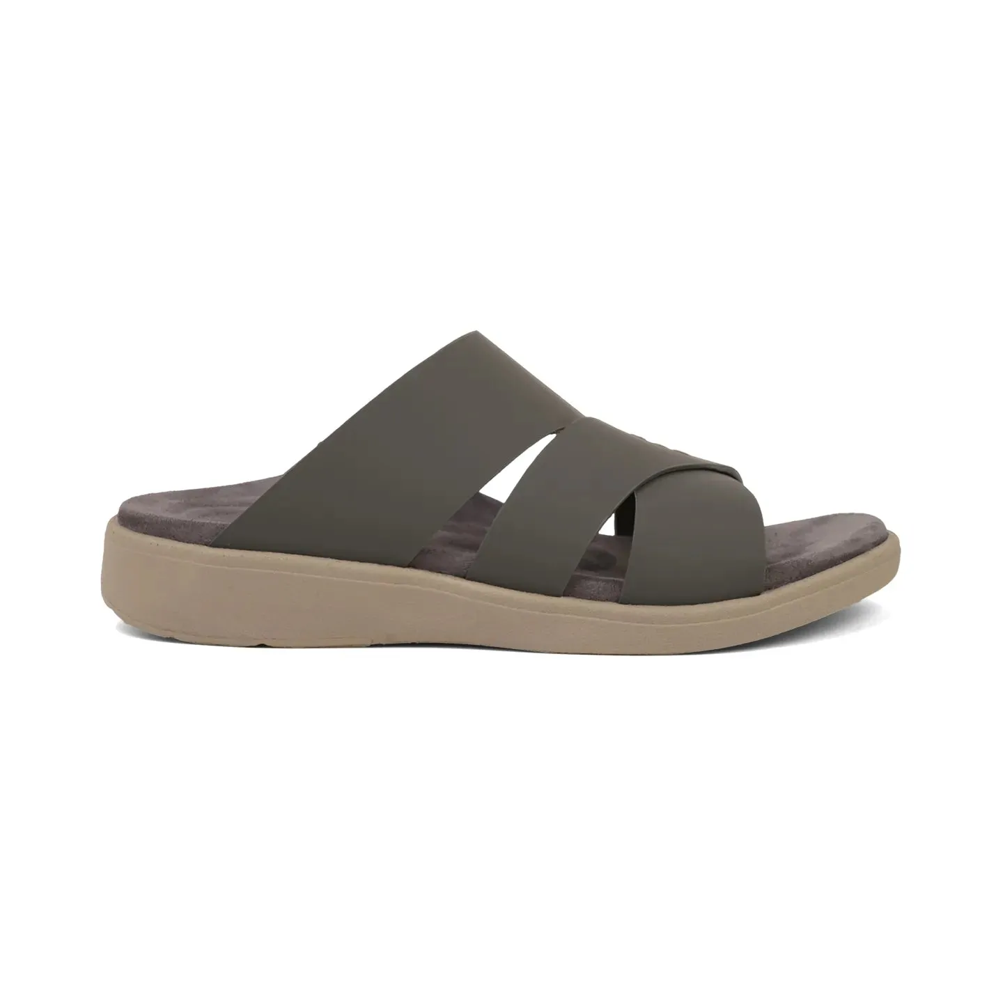 Aetrex Premium Comfort Foot Bed Arabic Sandals Grey