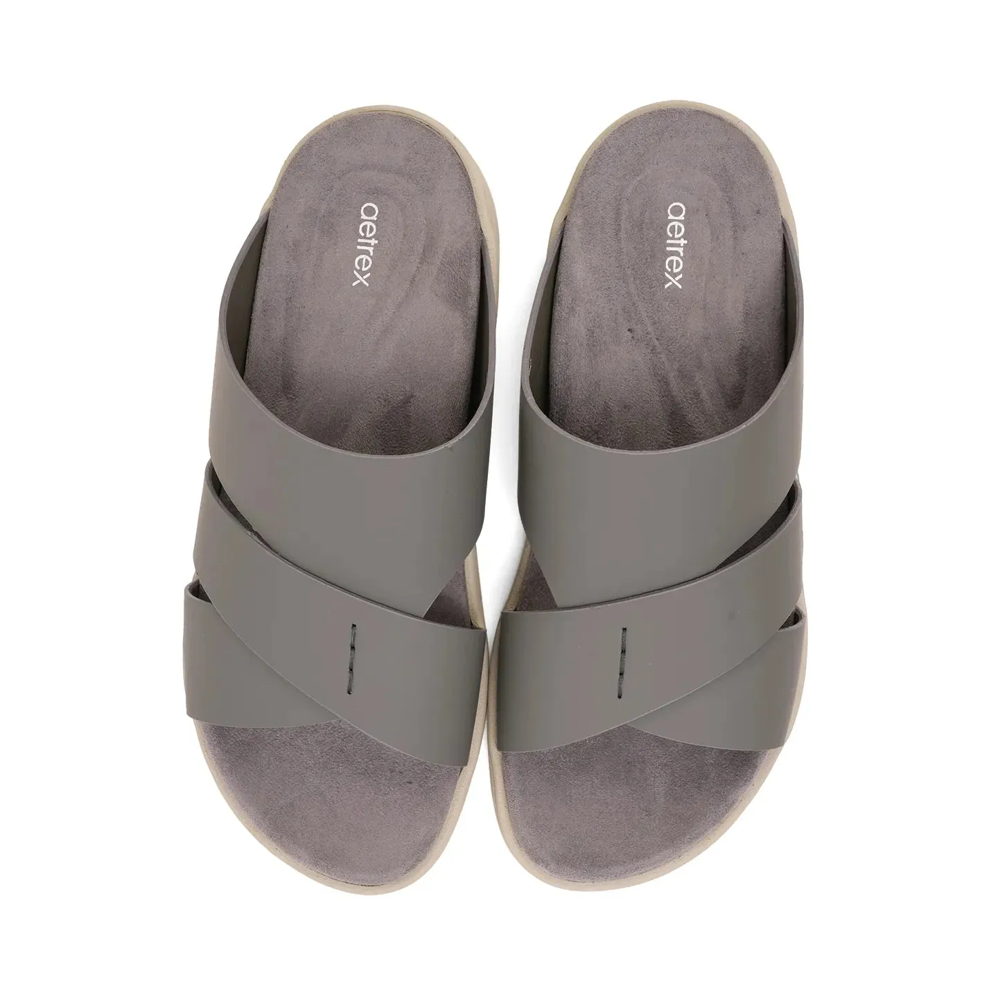Aetrex Premium Comfort Foot Bed Arabic Sandals Grey