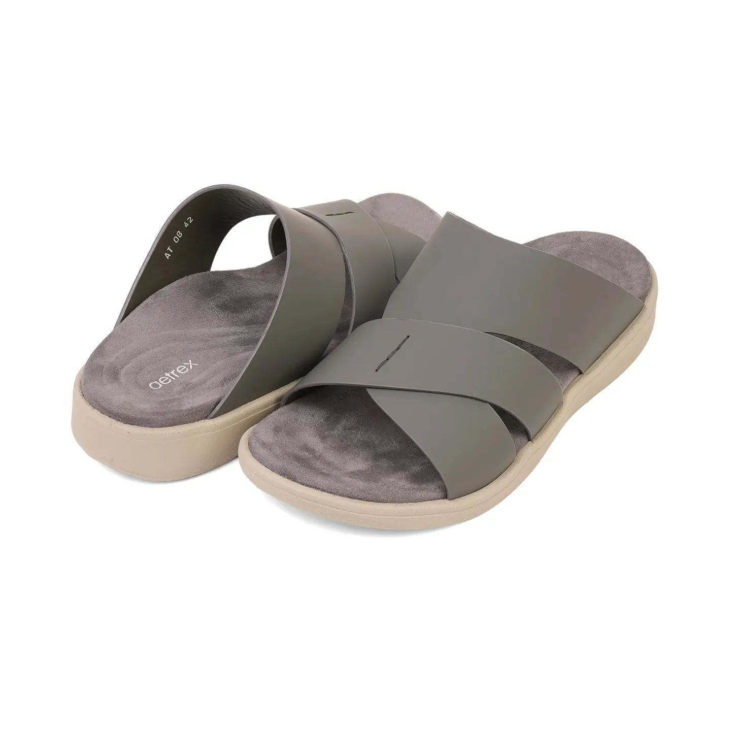 Aetrex Premium Comfort Foot Bed Arabic Sandals Grey