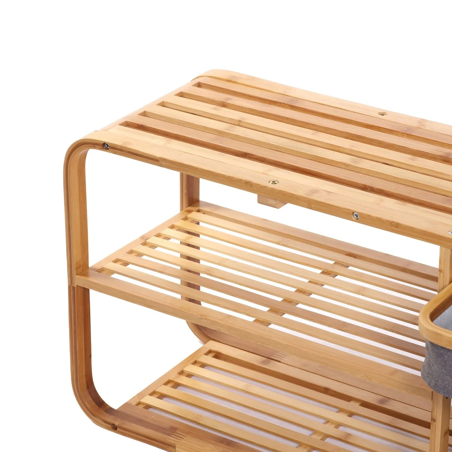 Bamboo Shoe Rack Storage Bench
