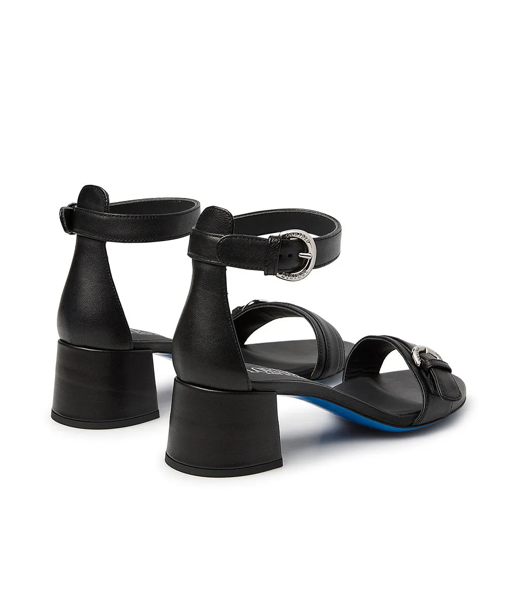 Black nappa leather sandals
