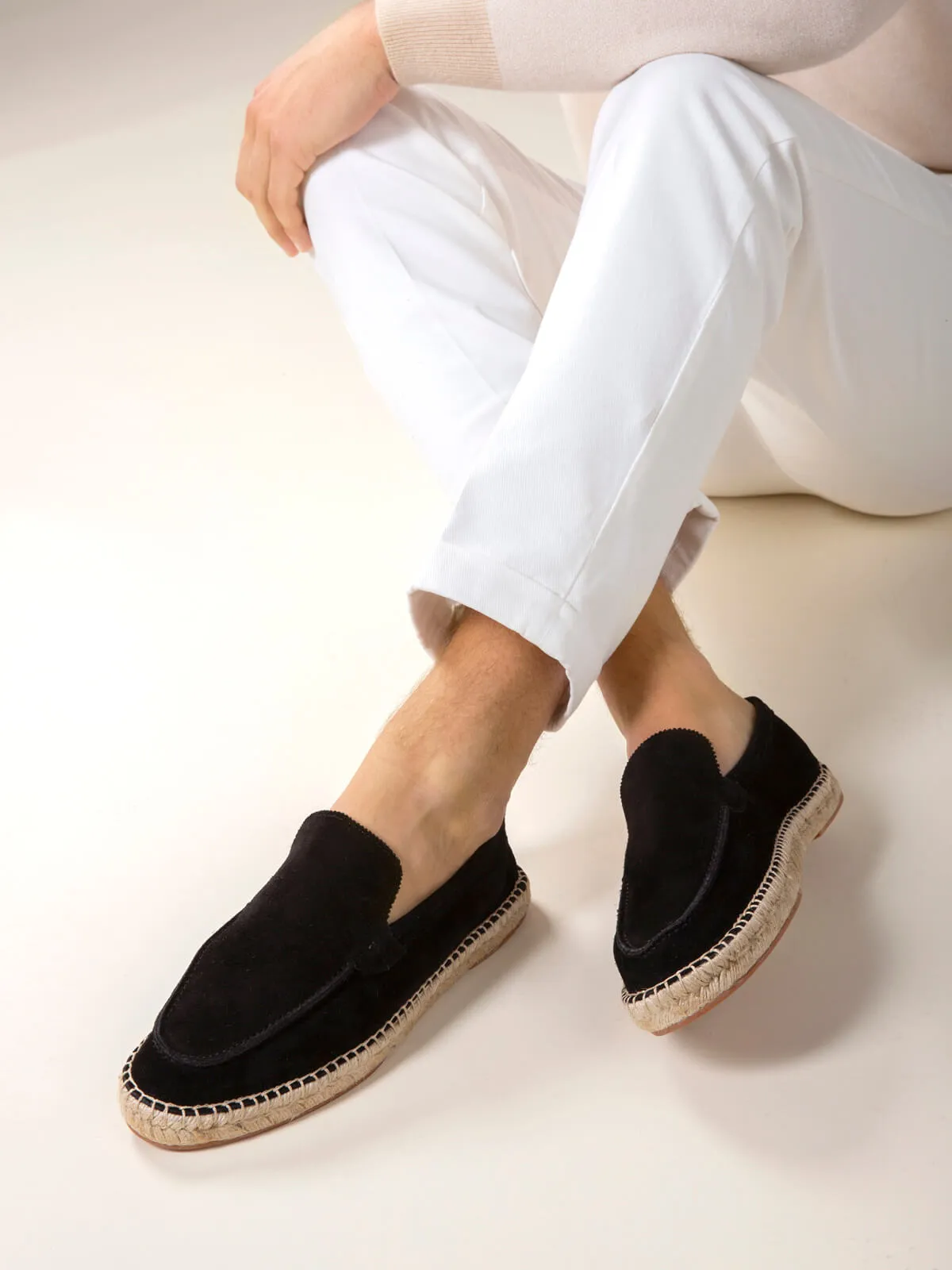 Black Suede Selene Beachside Espadrille Loafers - Summer 2024 Collection