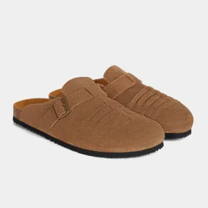 Brown Leather Slide Comfort Mule Clogs Loafers - Summer 2024 Collection