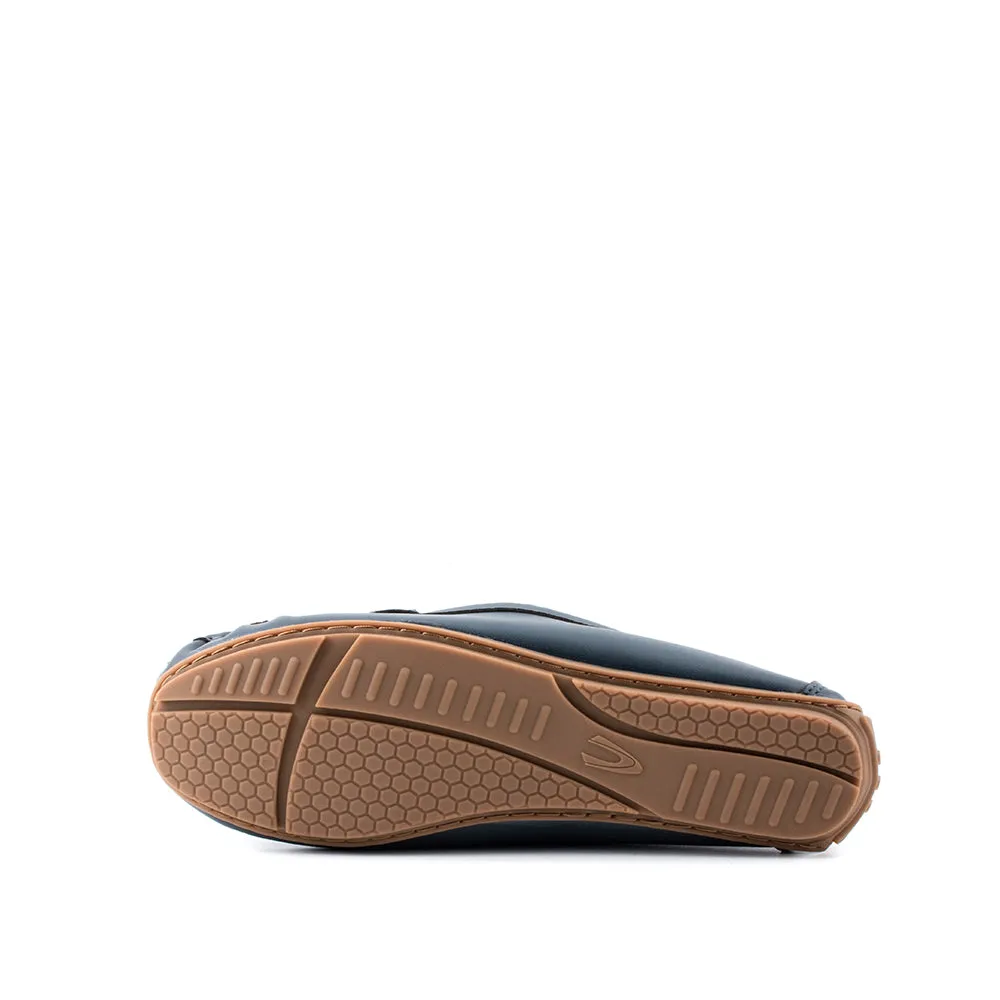 camel active Women Buckle Slip-On Loafers with Panel Design Ladies Beyonce -752302-KT02SV-43-NAVY