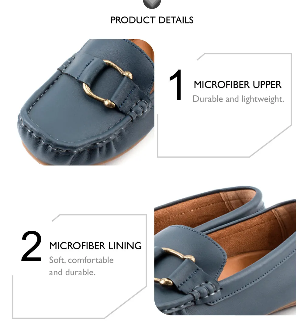 camel active Women Buckle Slip-On Loafers with Panel Design Ladies Beyonce -752302-KT02SV-43-NAVY