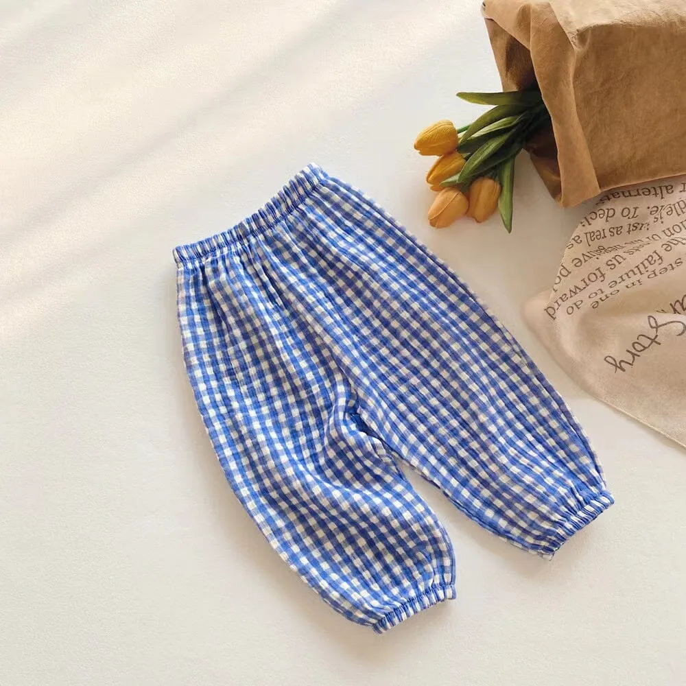 Cartoon Floral Gauze Pleated Harem Pants