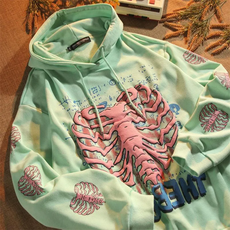 Casual Fashion Personality Print Hoodie Coat