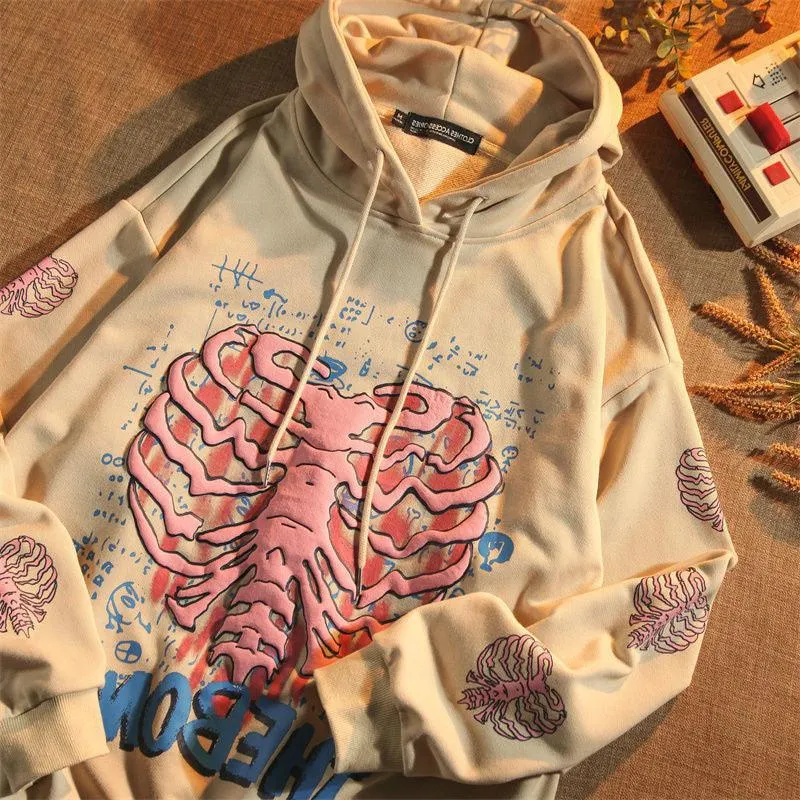Casual Fashion Personality Print Hoodie Coat