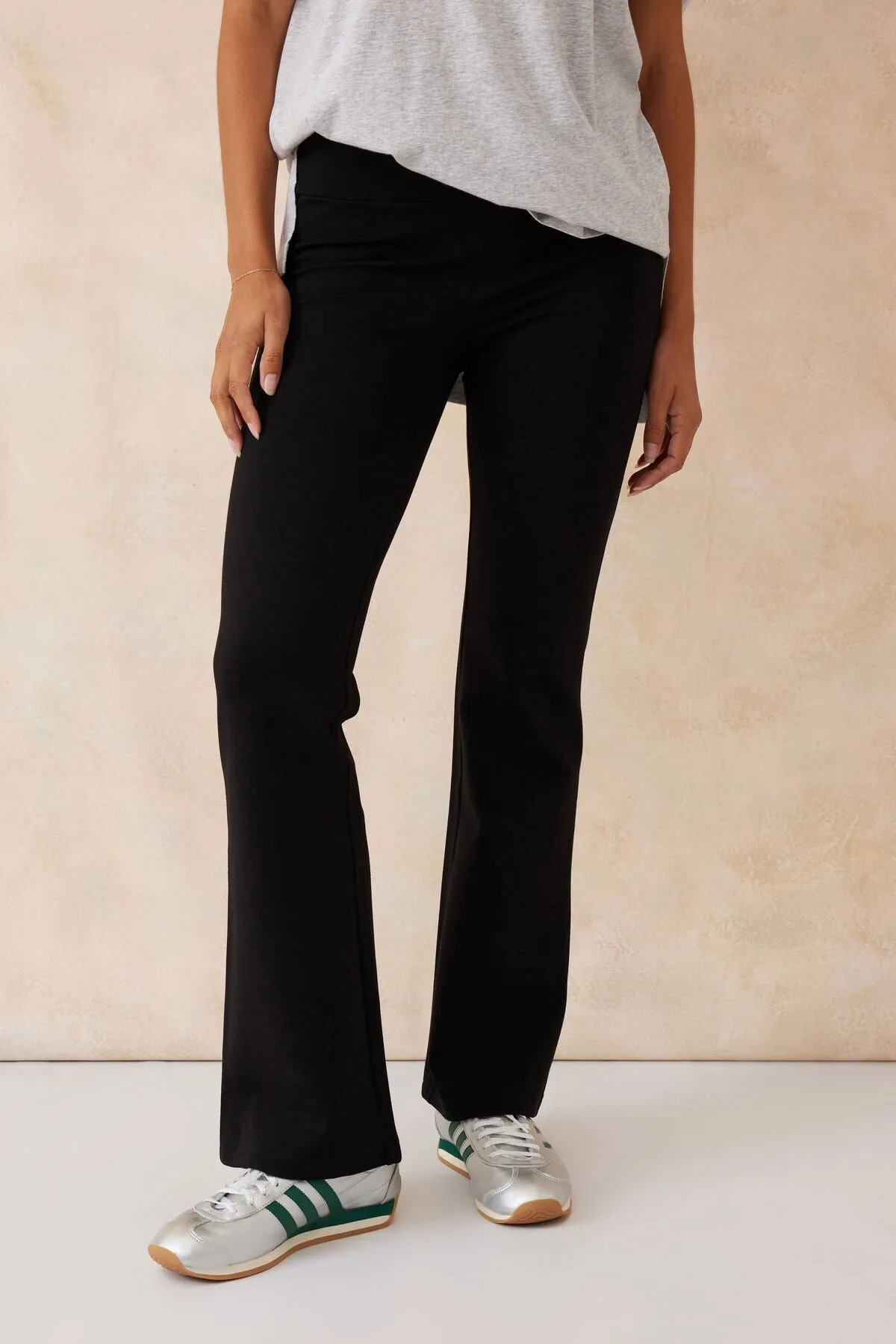 Ceres Life Ponte Bootleg Pant - Black