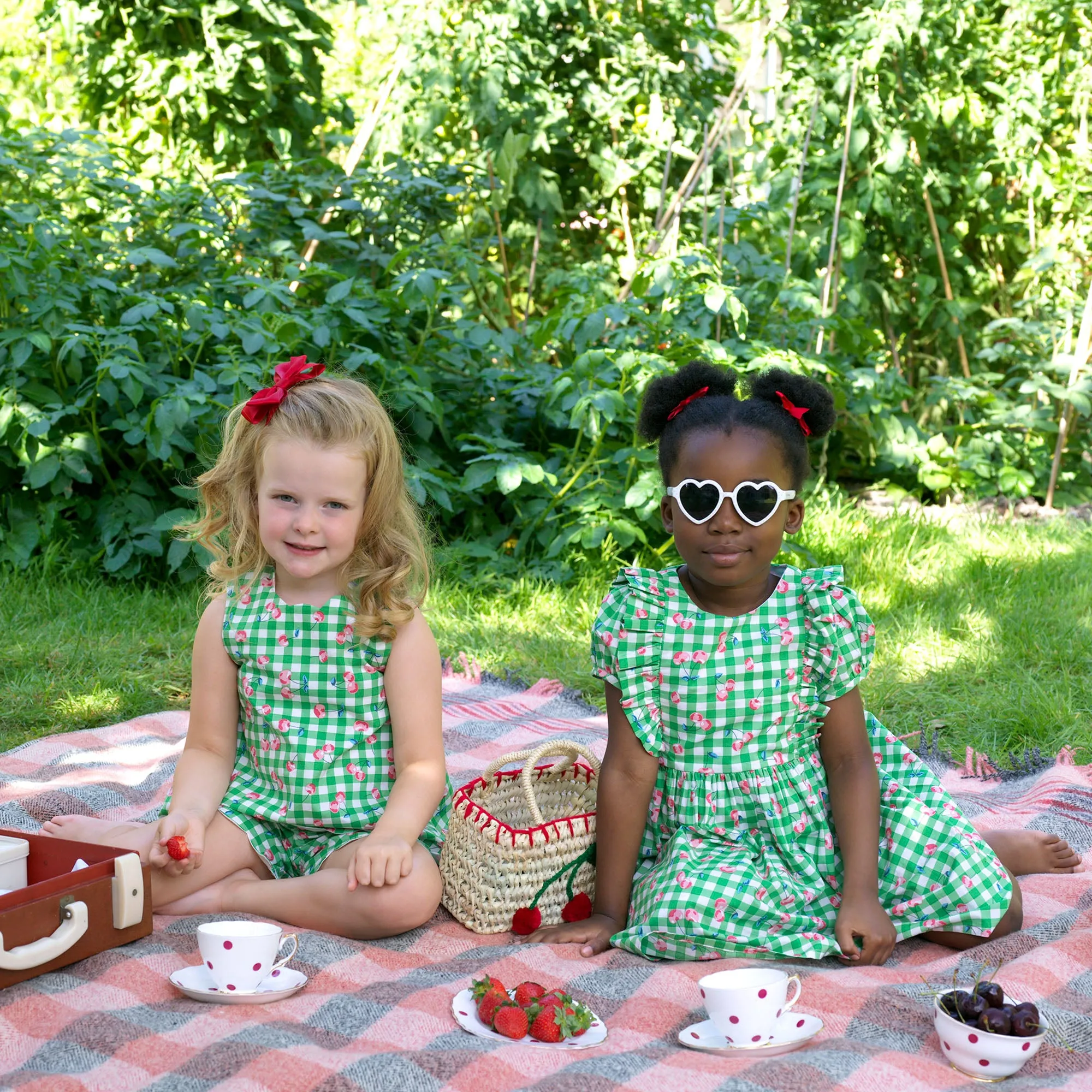 Cherry Check Scalloped Top & Short Set