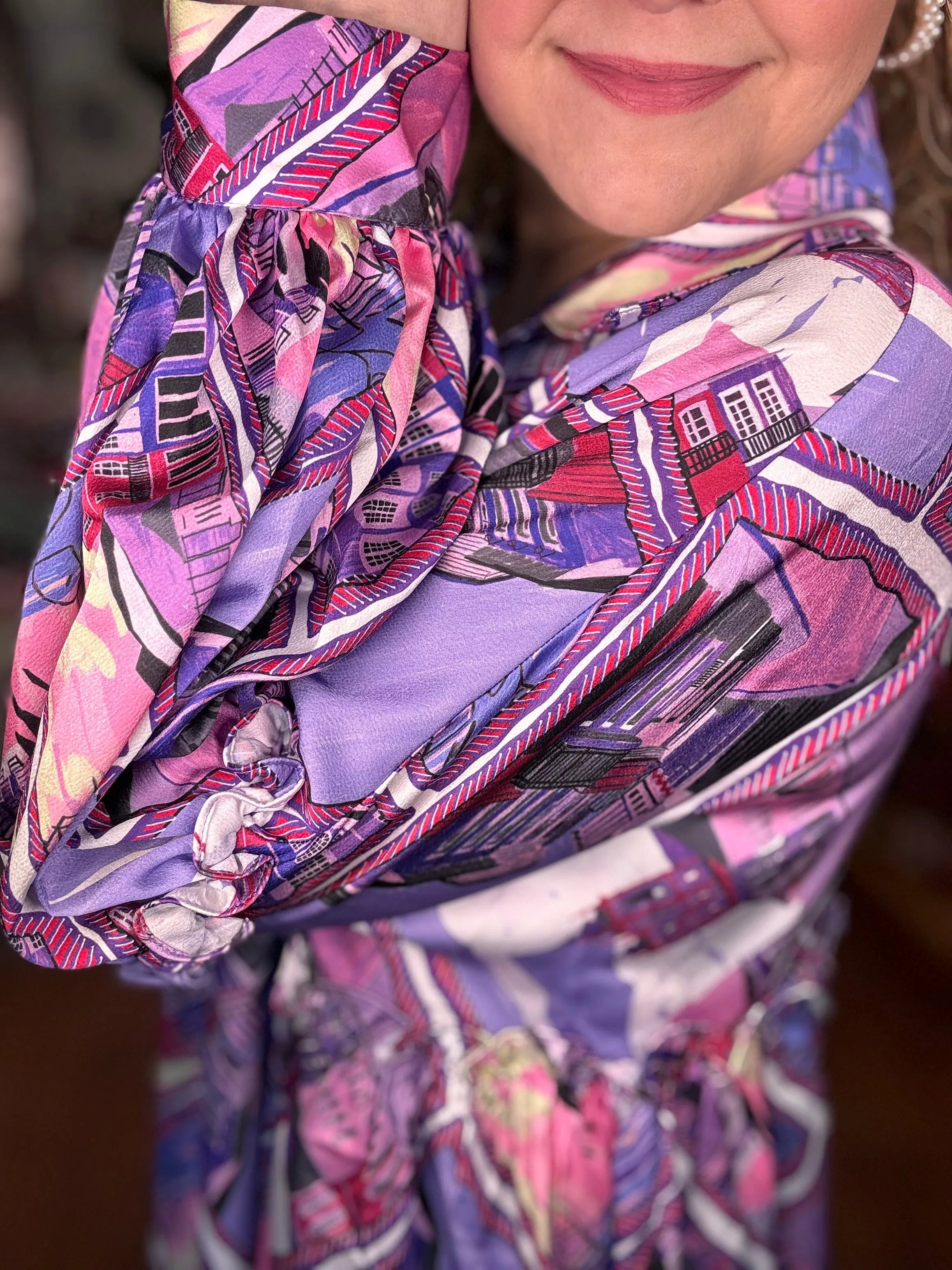 City Print Mini Dress