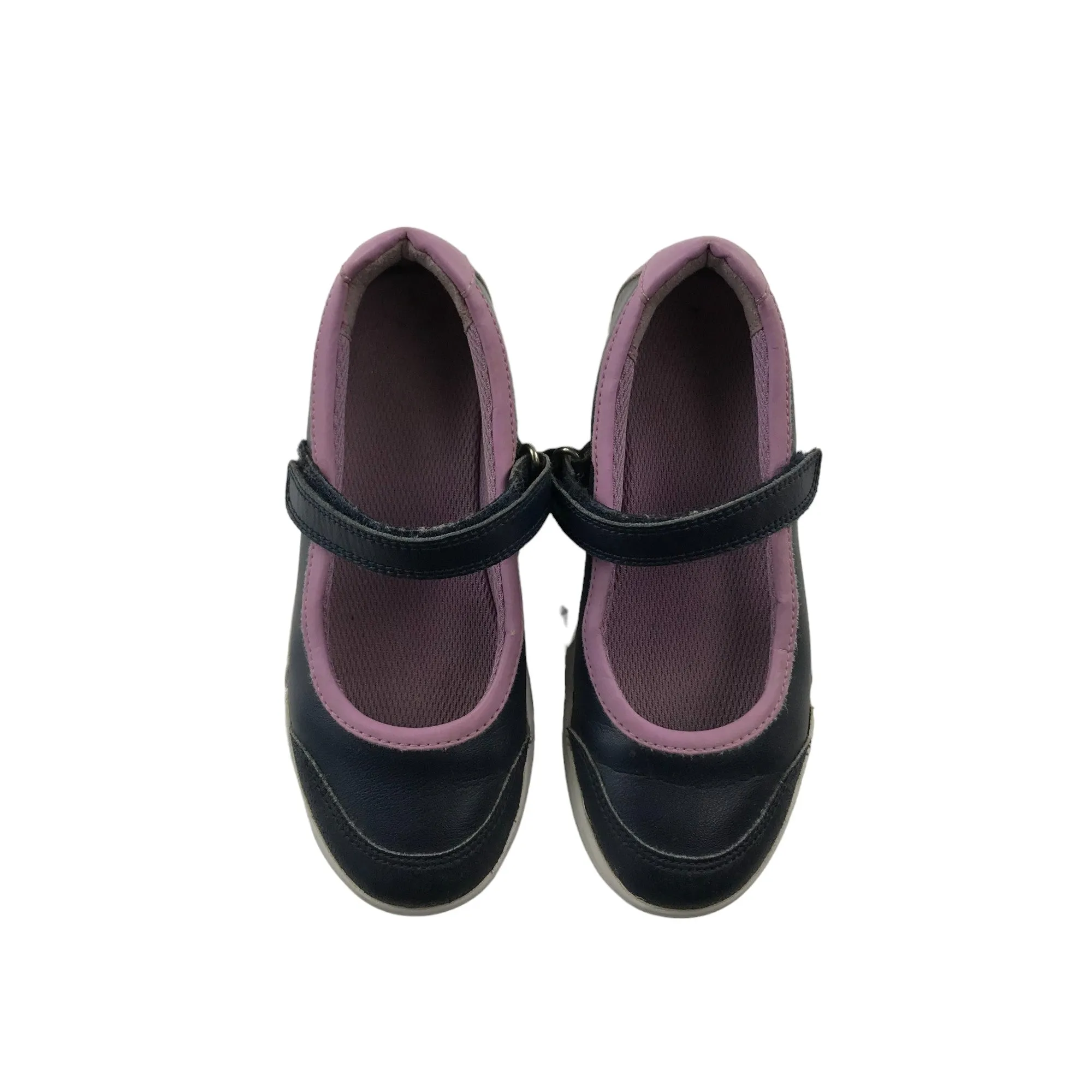 Clarks Pumps Shoe Size 11 Junior Navy with White Sole and Violet Insole