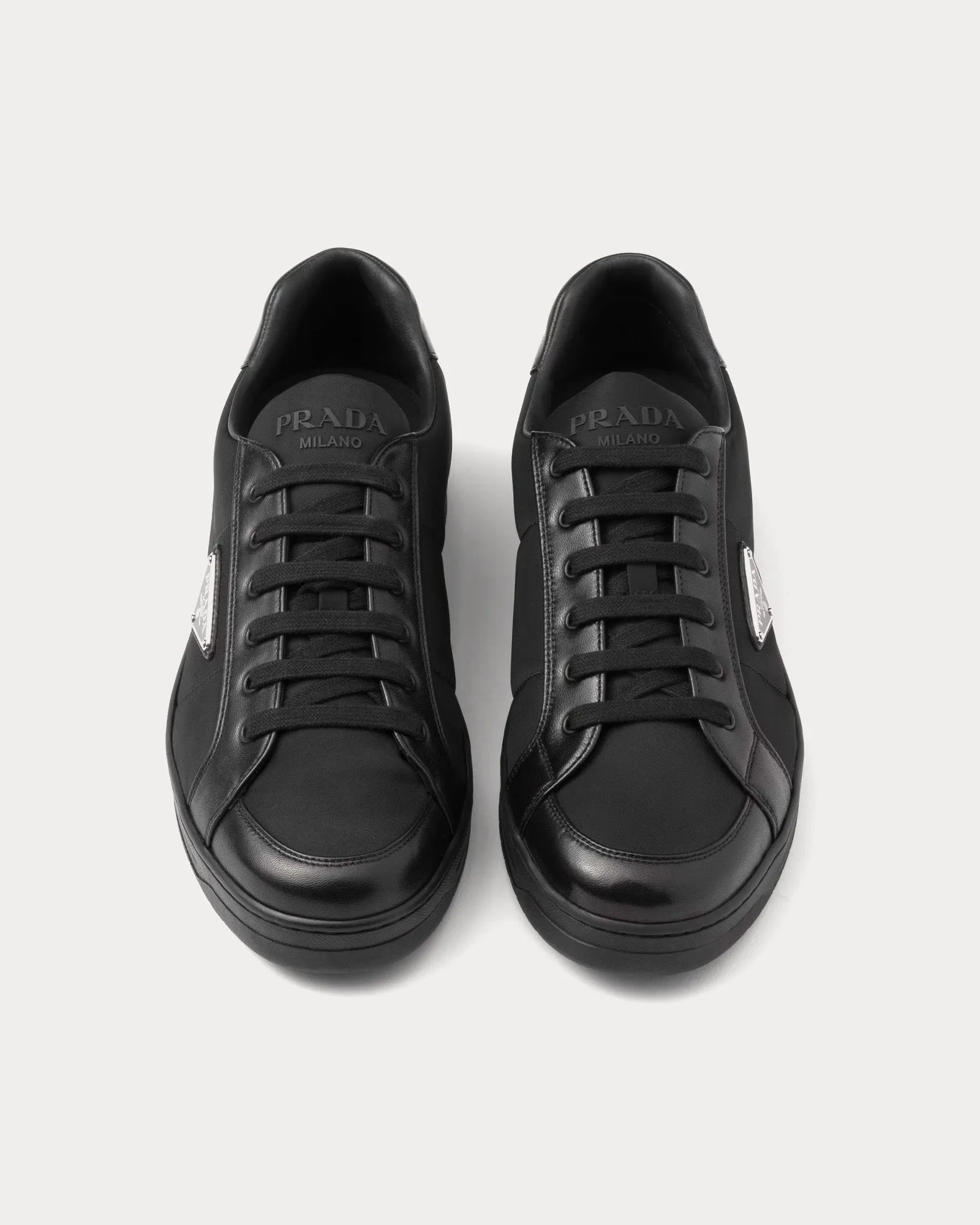 Downtown Nappa Leather & Nylon Black Low Top Sneakers