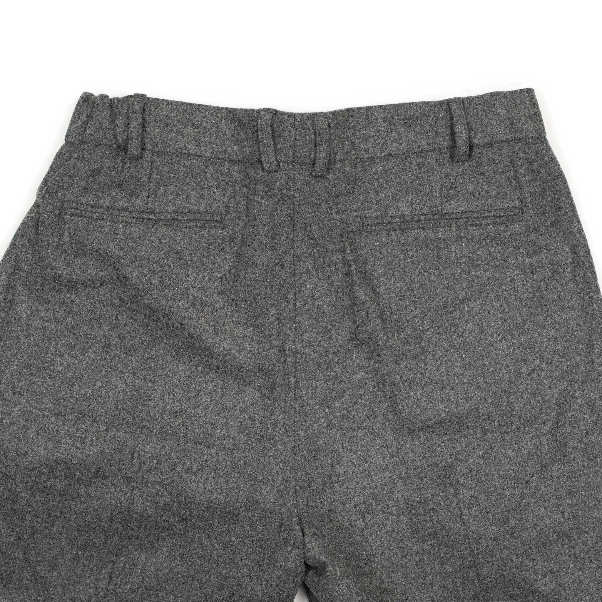 Easy trousers in mid-grey melange wool flannel (restock)