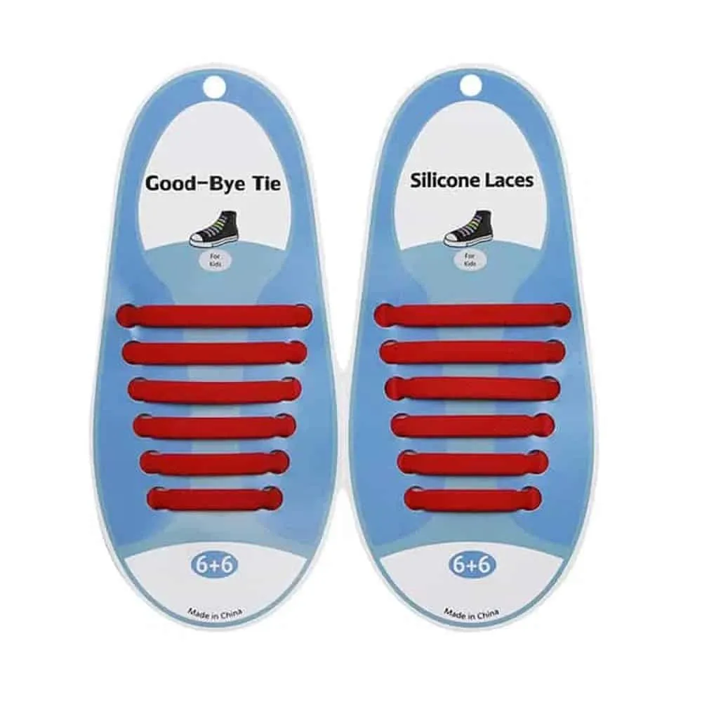 elastic lazy no-tie silicone speed laces - Red (Adults)