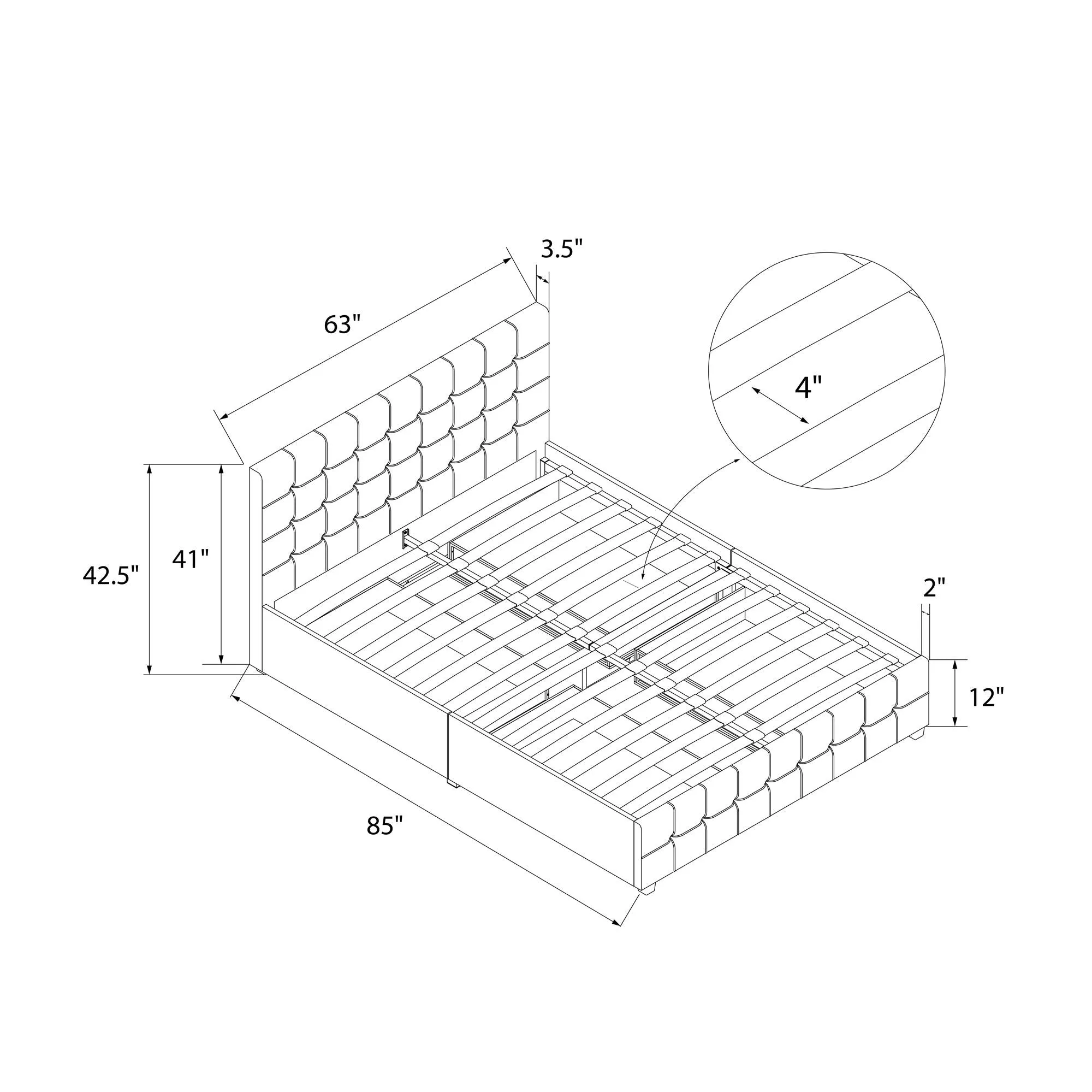Elizabeth Upholstered Bed with Storage