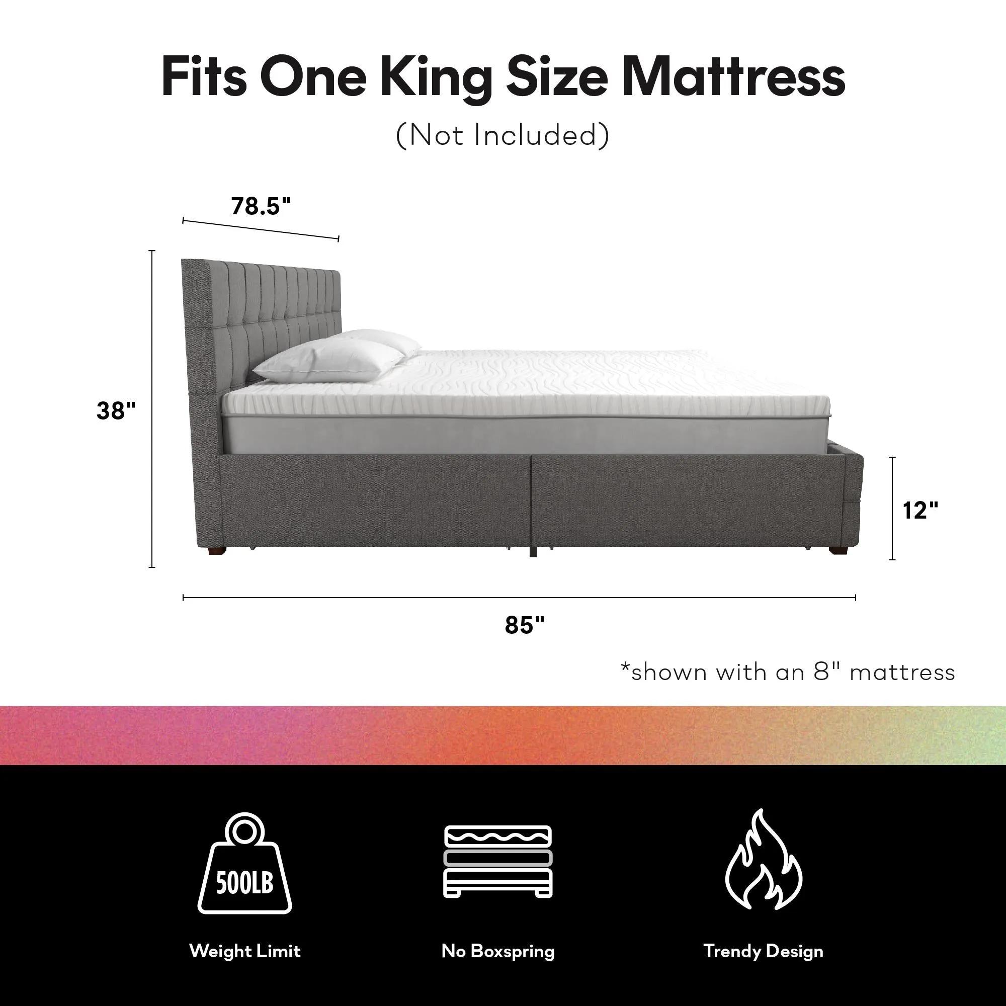 Elizabeth Upholstered Bed with Storage