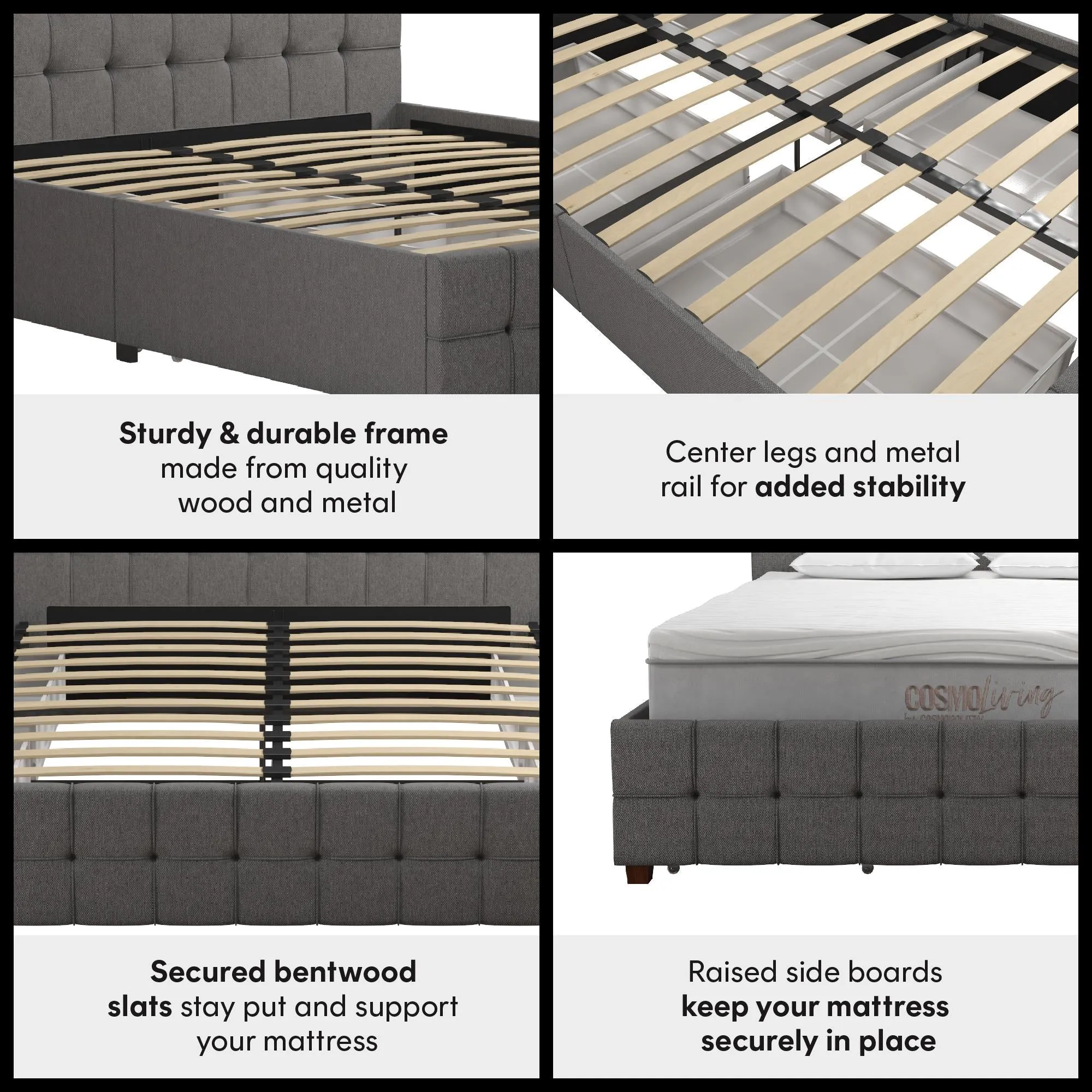 Elizabeth Upholstered Bed with Storage