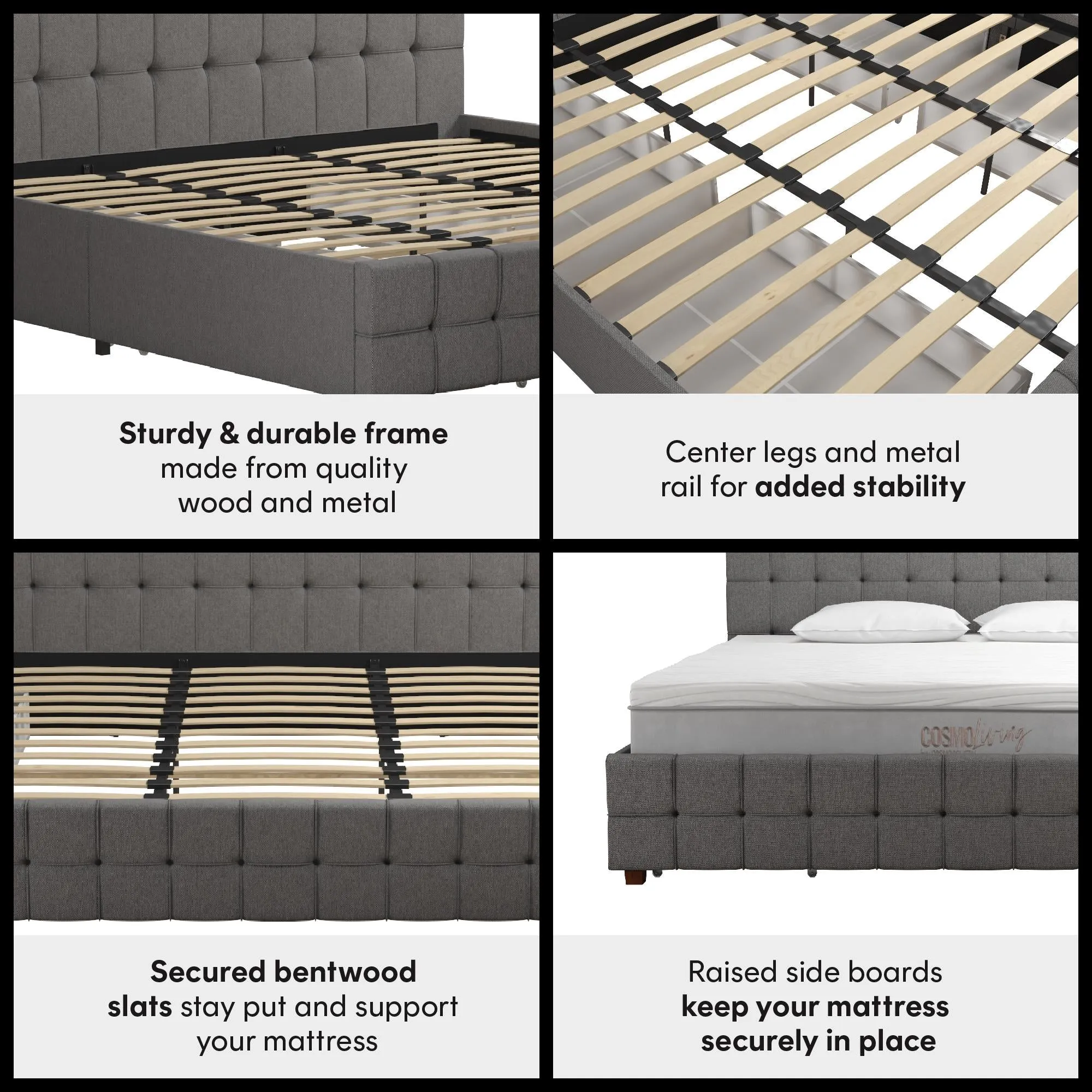 Elizabeth Upholstered Bed with Storage