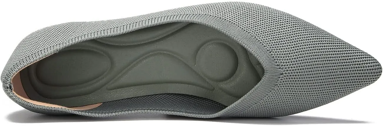 EnllerviiD Women's Flats Breathable Knit Pointed Flats Loafers Shoes,Work Flats Office Shoes Comfortable Flexible Mule Shoes Ballet Flats