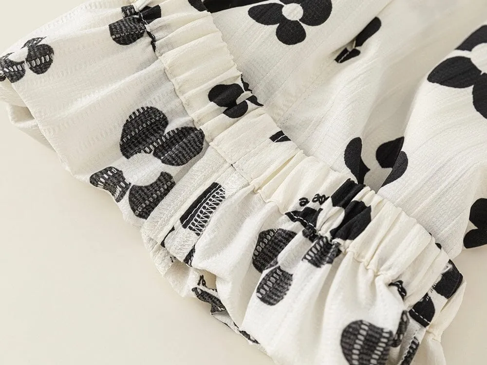 Flower Pleated Harem Pants
