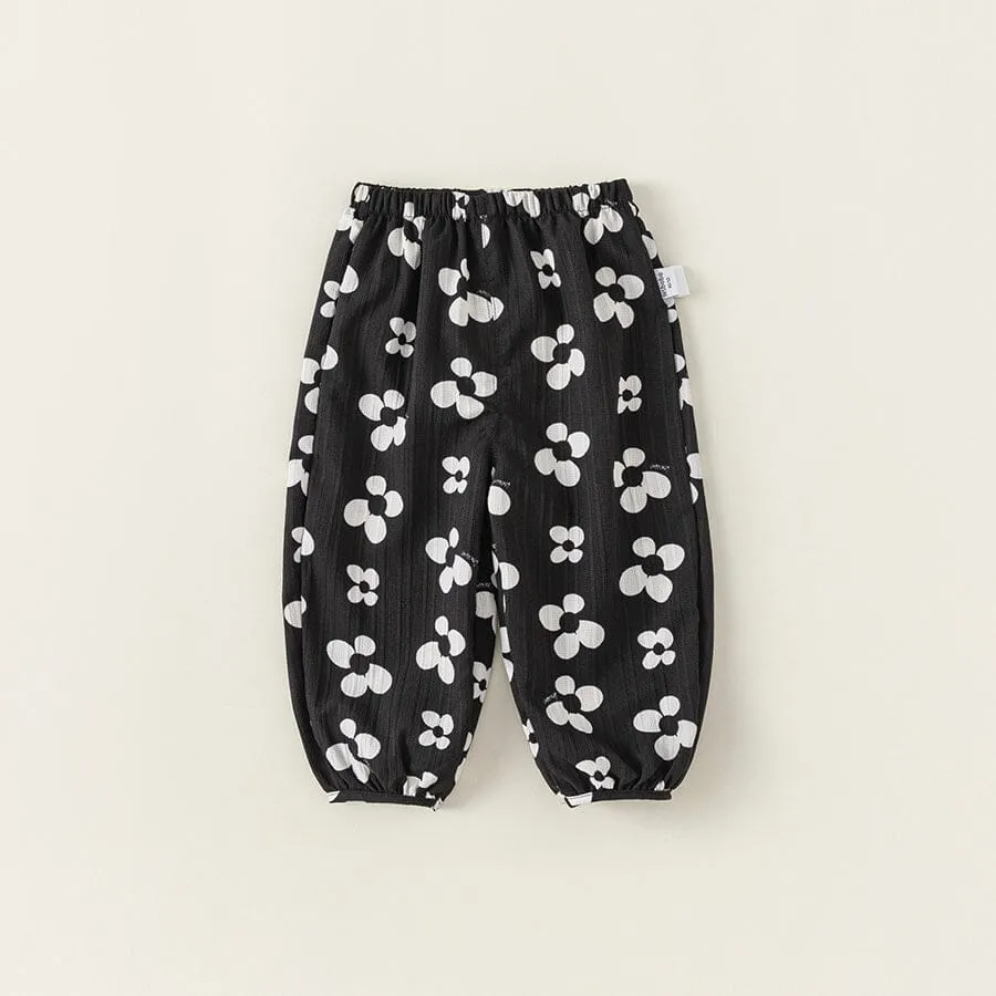 Flower Pleated Harem Pants
