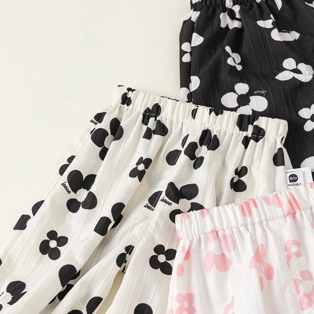 Flower Pleated Harem Pants