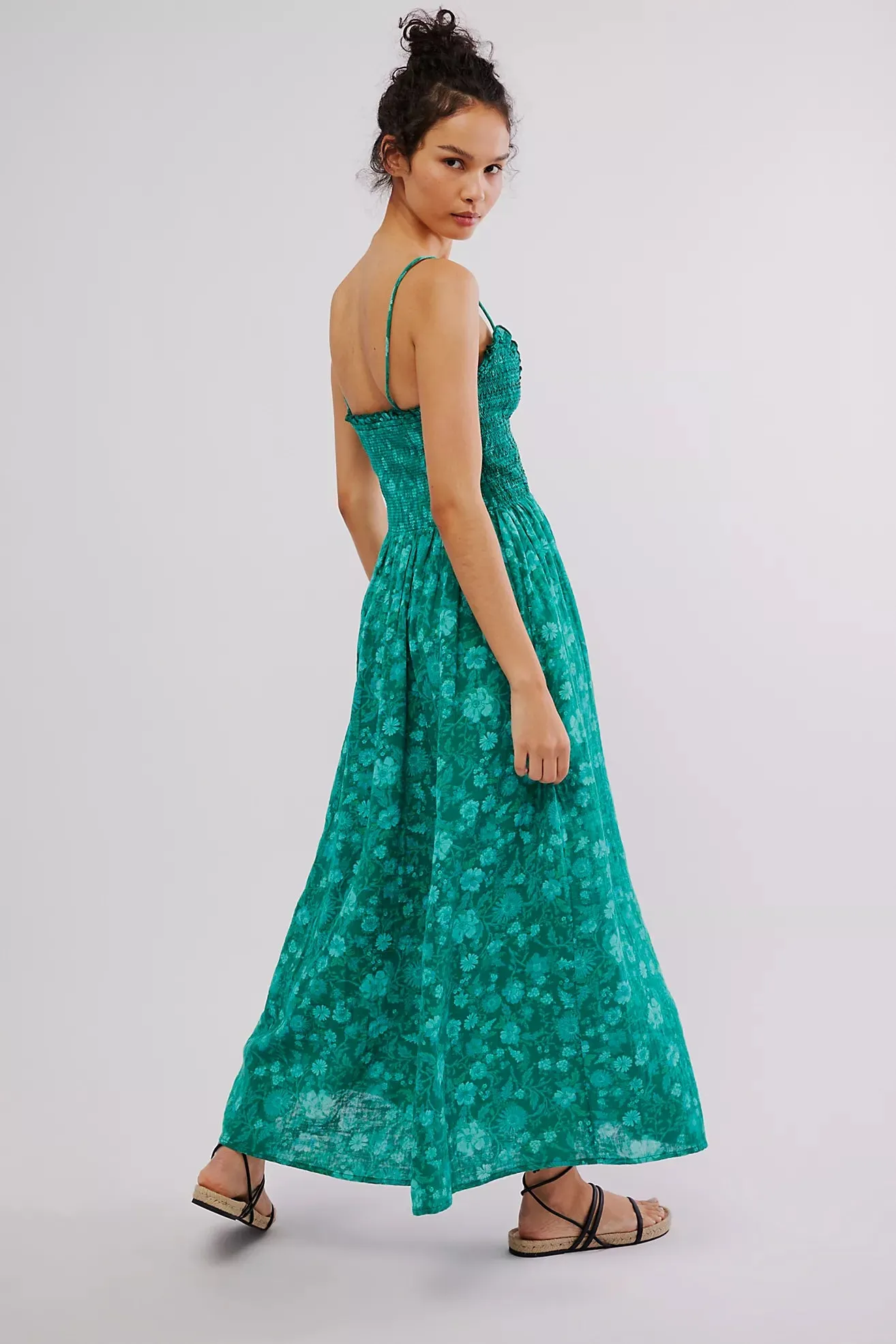 FREE PEOPLE Sweet Nothings Midi dress-Forest combo