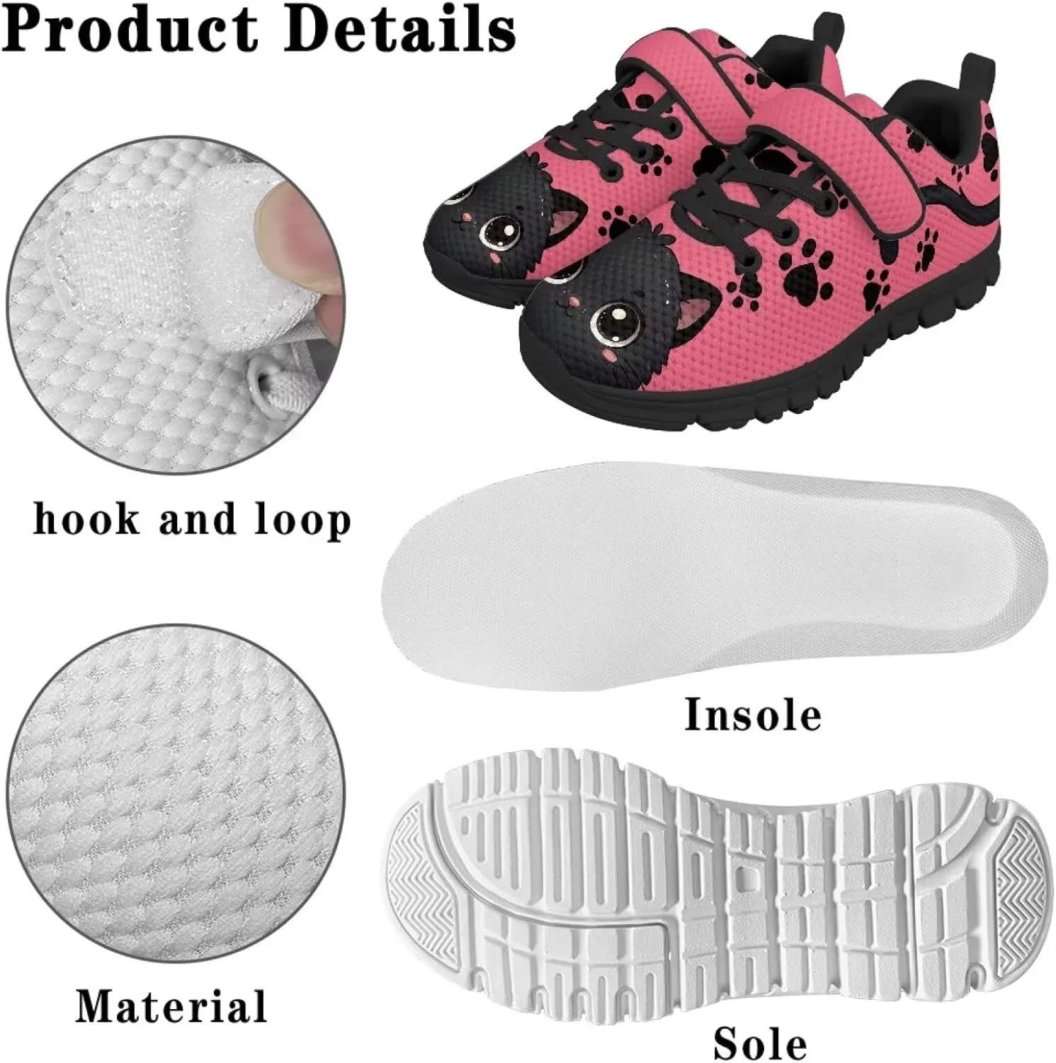 Girls Running Sports Shoes Breathable Kids Athletic Causal Shoes for Daily Wear