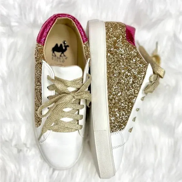 Gold Glitz Tennis Shoes