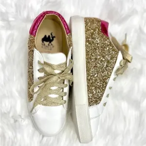 Gold Glitz Tennis Shoes