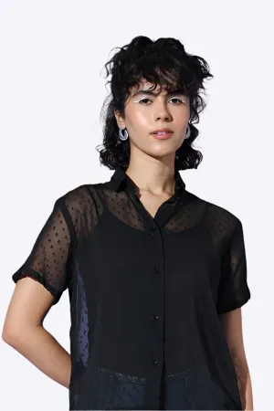 Good Luck Charm Black Button-Up Top