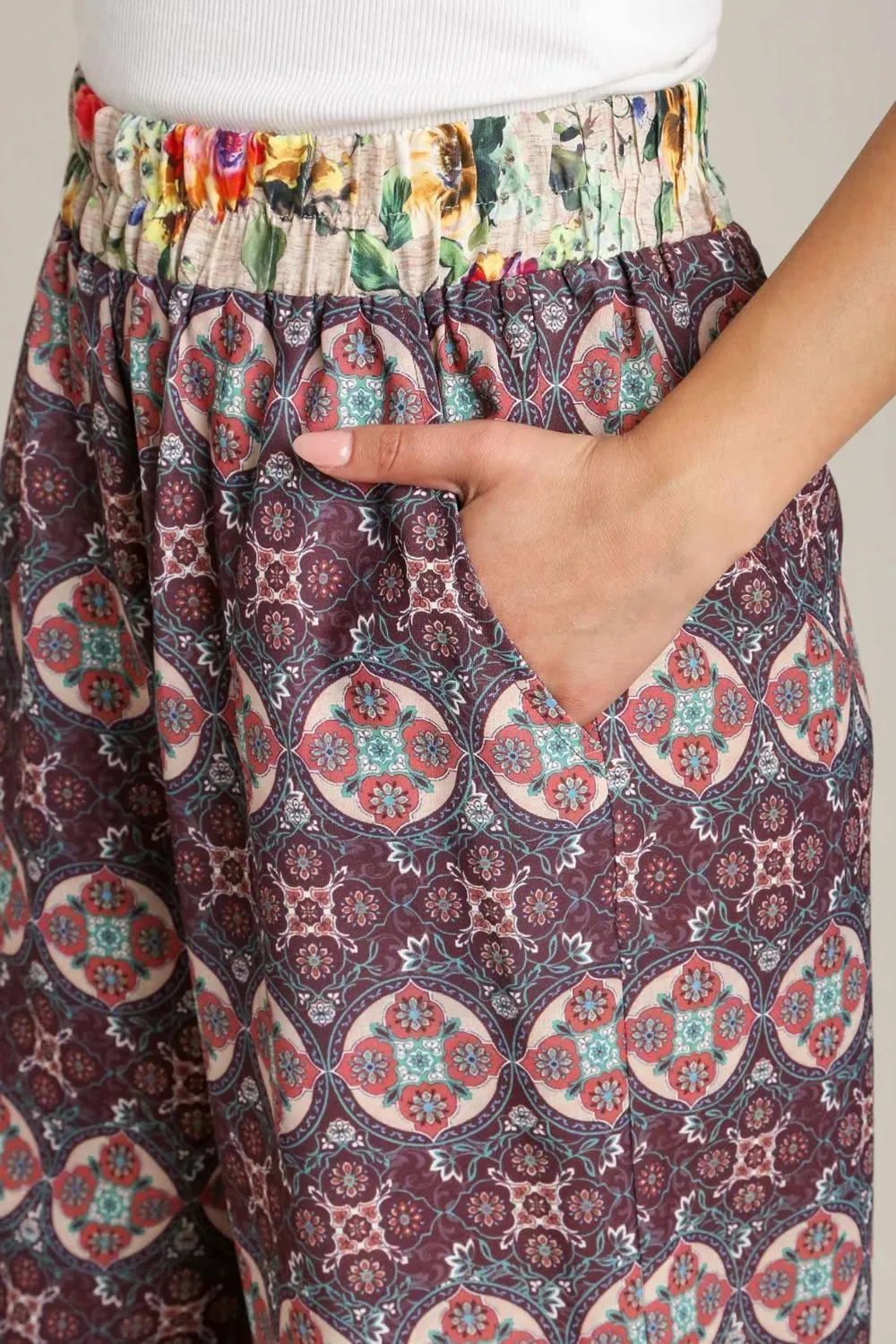 Gypsy Soul Elastic Waistband Pants in Maroon