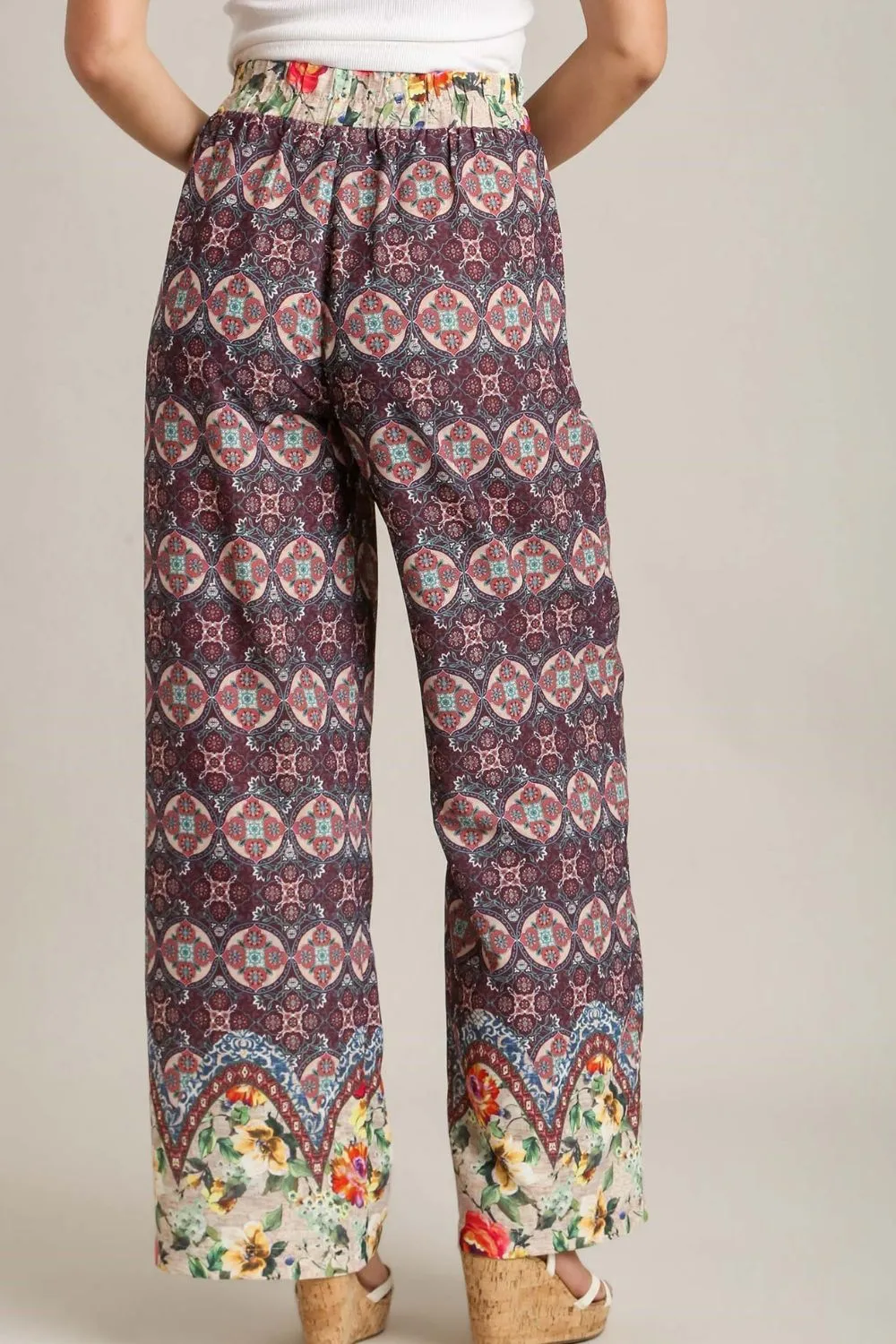 Gypsy Soul Elastic Waistband Pants in Maroon