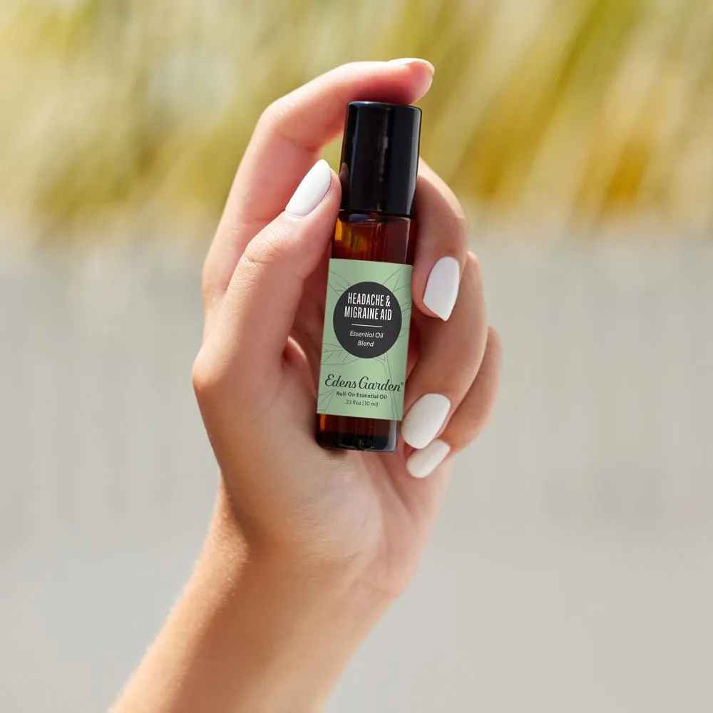 Headache & Migraine Aid Essential Oil Roll-On- Helps Alleviate Tension, Soothe Pain & Relax